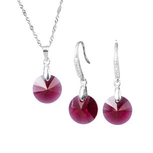 Conjunto Madrid Con Cristal Genuino Scarlet