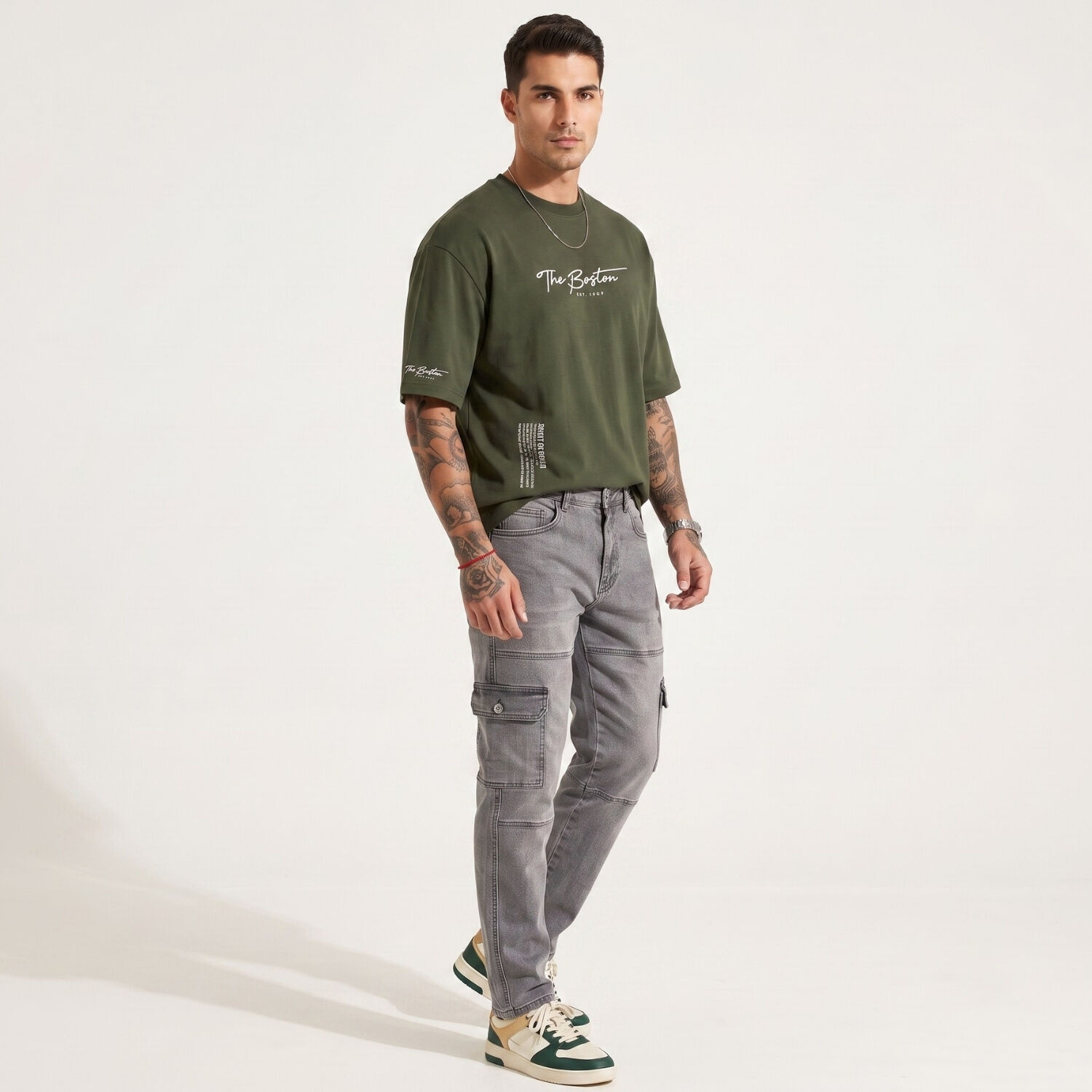 Pantalon Jeans Cargo Hombre Mosaico image number 1.0