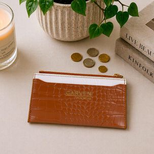 Billetera Tarjetero Mujer Con Monedero Zoe Caf&eacute; Carven