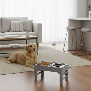 Plato Comedero Bebedero Antiderrame Ajustable Para Mascotas