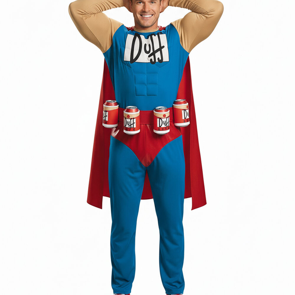 Disfraz Cosplay Duff Man Los Simpson Cerveza image number 0.0