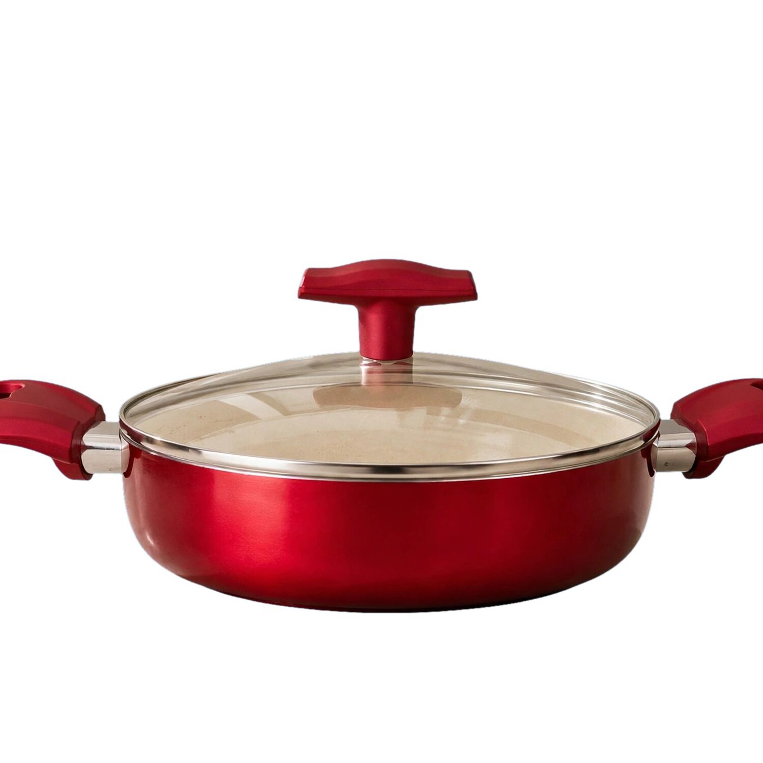Olla Arrocera Antiadherente De Aluminio 24 Cm 2,8 Lts Con Tapa Modelo Rosso Marca Vitta image number 1.0