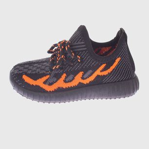 Zapatilla Kids Negro Naranjo Bbo Art. 20854blackorange
