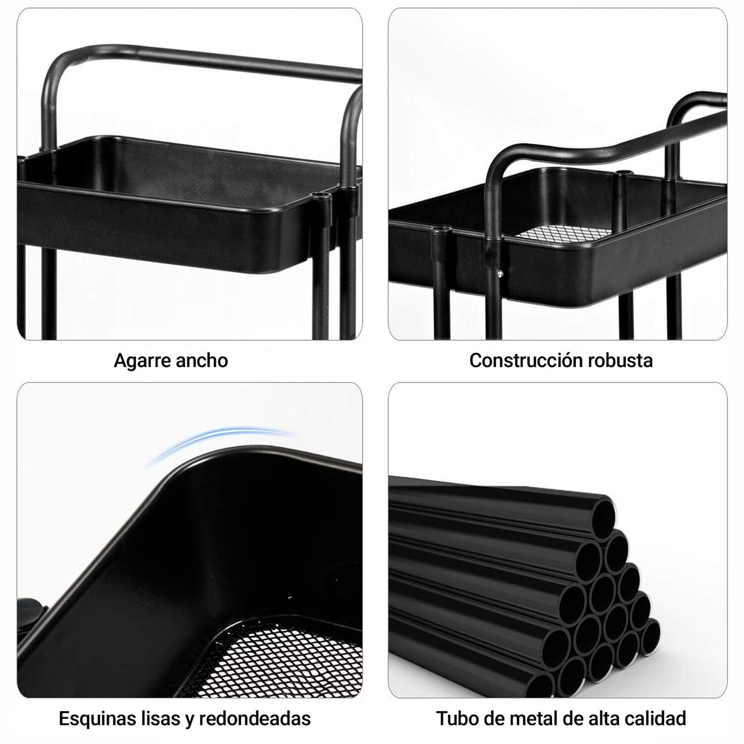 Carro Organizador Met&aacute;lico Decoteam 3 Estantes Con Ruedas image number 2.0