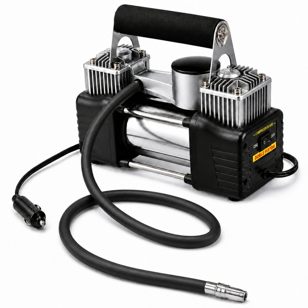 Compresor De Aire Para Autos 12v Doble Cilindro 150 Psi Max image number 1.0