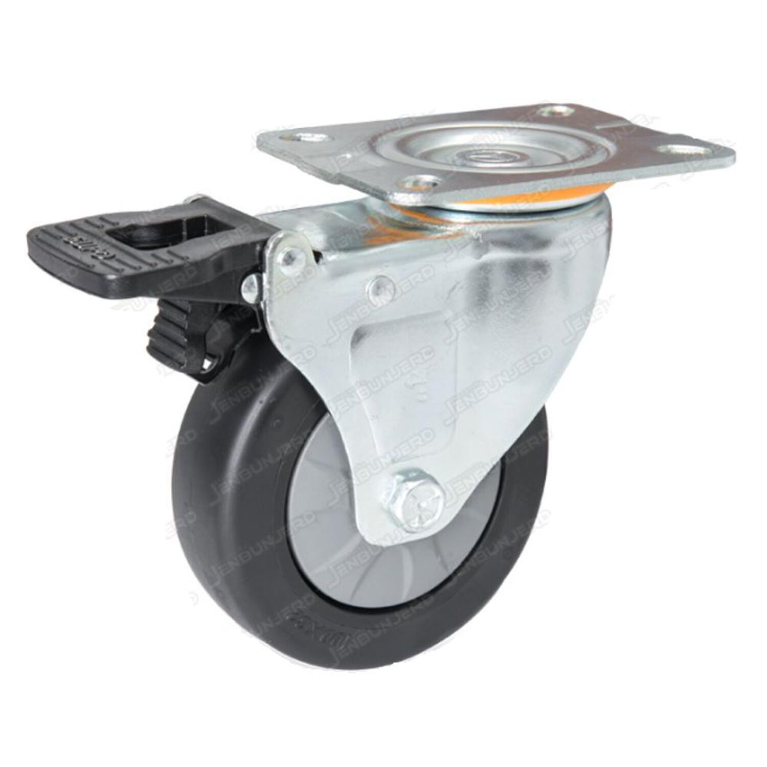 Z03 Pu Rueda Giratoria Con Freno Base Plana 100mm - Supo image number 0.0