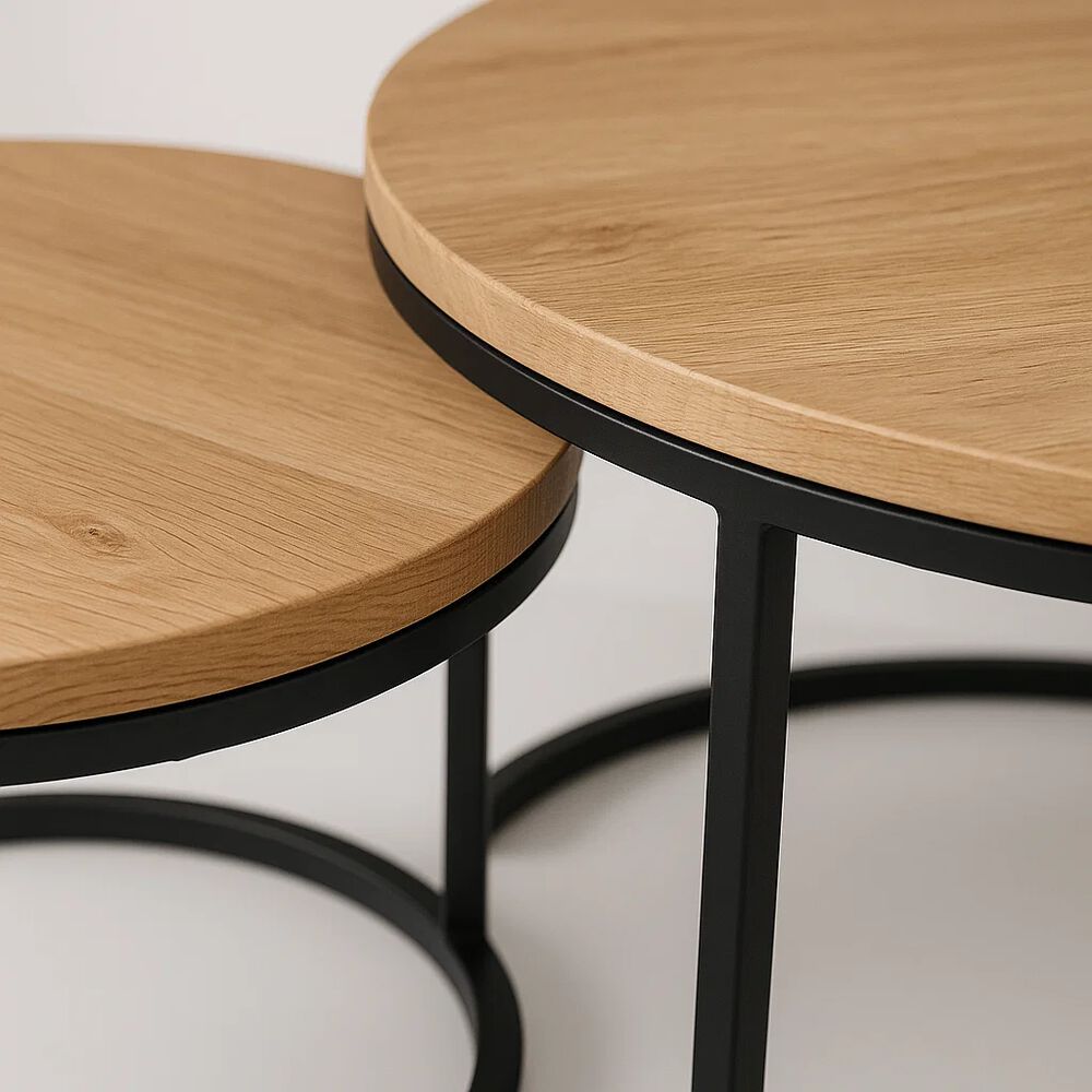 Juego De Mesas De Centro Anidadas - Madera Clara image number 5.0