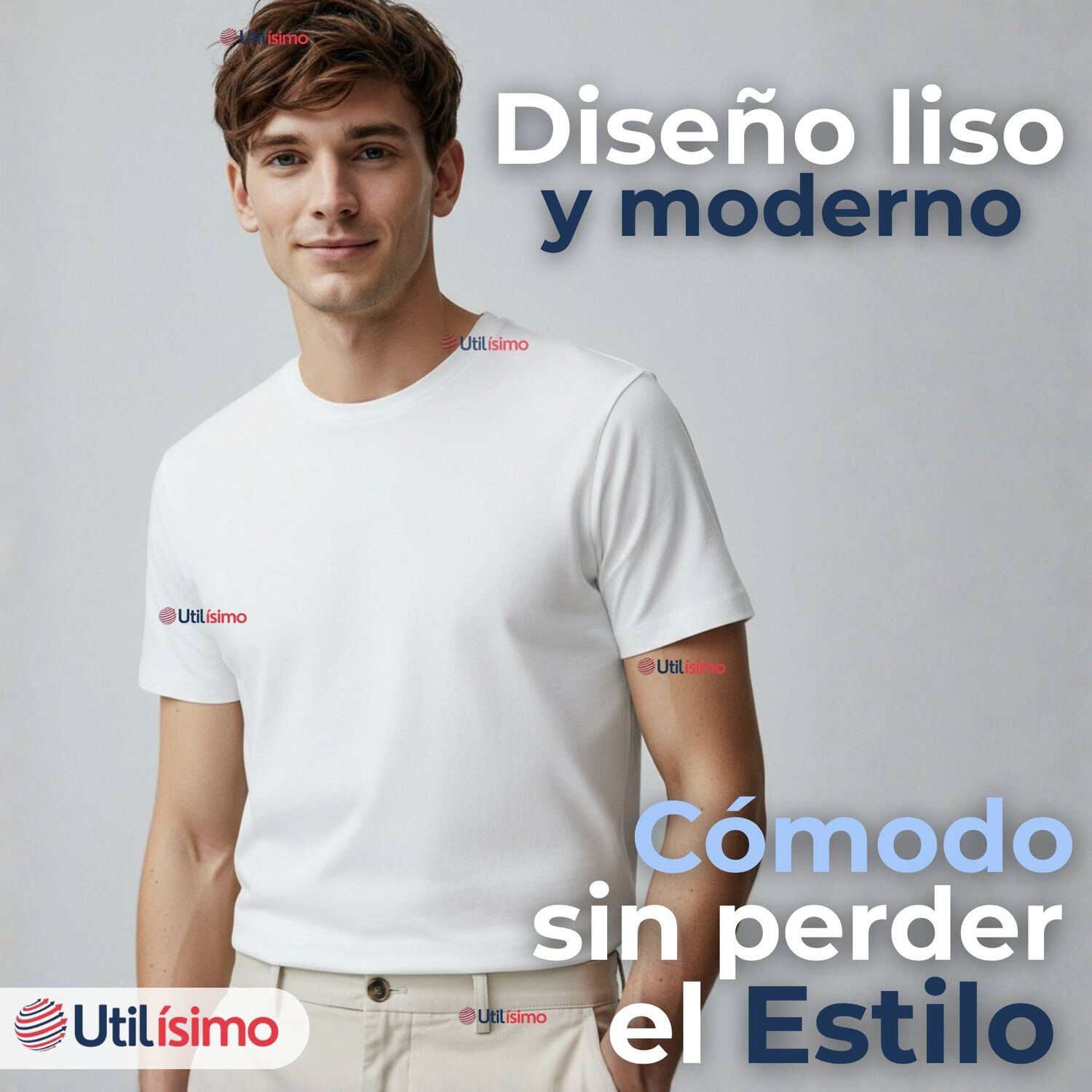 Polera Camiseta 150g Manga Corta 100% Algod&oacute;n Textura Suave Blanco Hombre image number 3.0