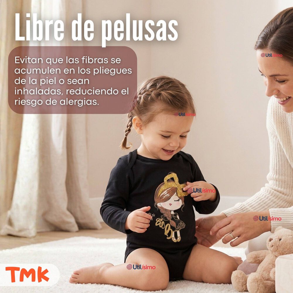 Pack 5 Bodys Manga Larga 100% Algod&oacute;n Beb&eacute; Ni&ntilde;a Golden Magic image number 7.0