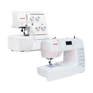 Combo  Janome M&aacute;quina de Coser 1050DC + M&aacute;quina Overlock 8002D
