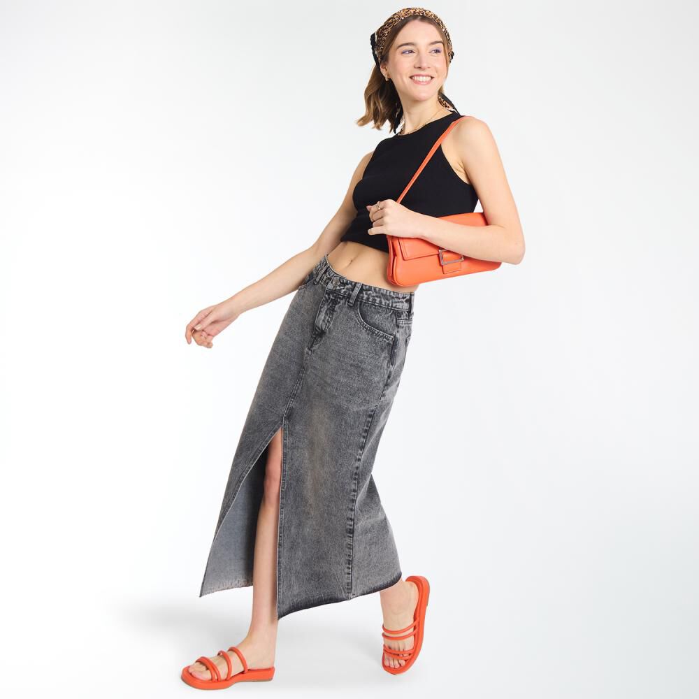 Falda Larga Denim Tiro Medio Regular Mujer Freedom image number 1.0