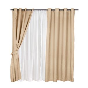 Set Cortina 8pzas Arg. 140x220 Beige Pucón
