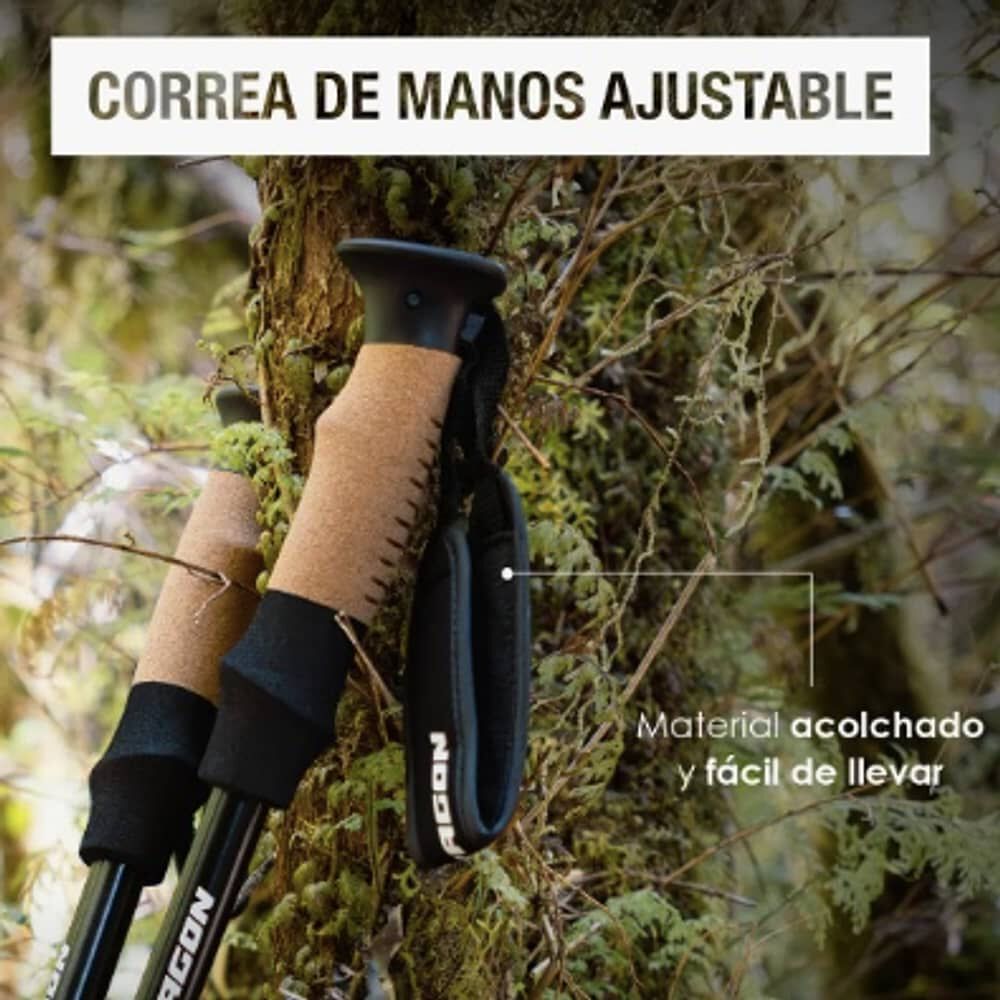 Bastones De Trekking Set De 2 Plegables Aluminio image number 2.0