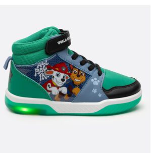 Zapatilla Infantil Con Luces Niño Paw Patrol Verde