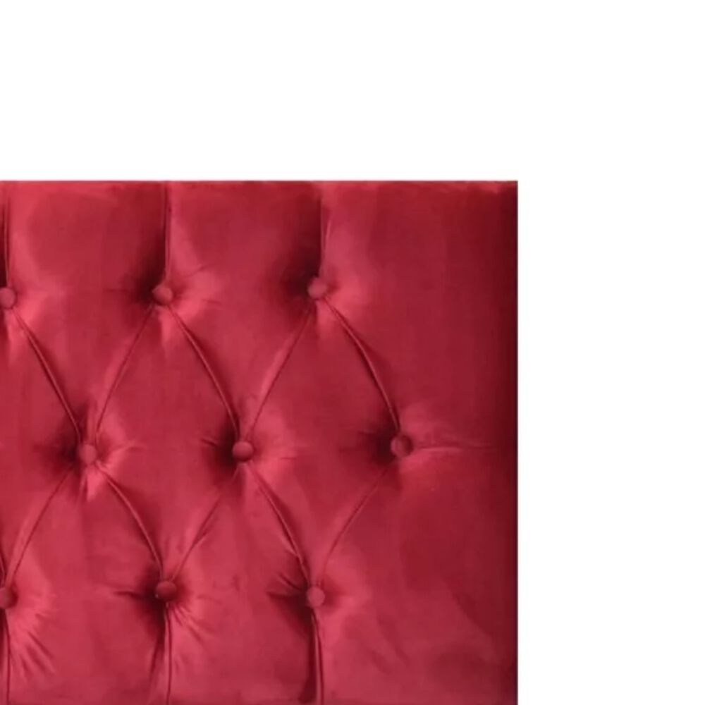 Respaldo Elegante 1 Plaza Capitone 105x60 Cm Burdeo Felpa image number 2.0