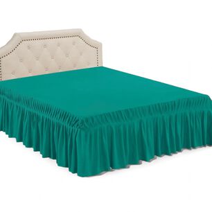 Faldon Para Cama De King Color Turquesa
