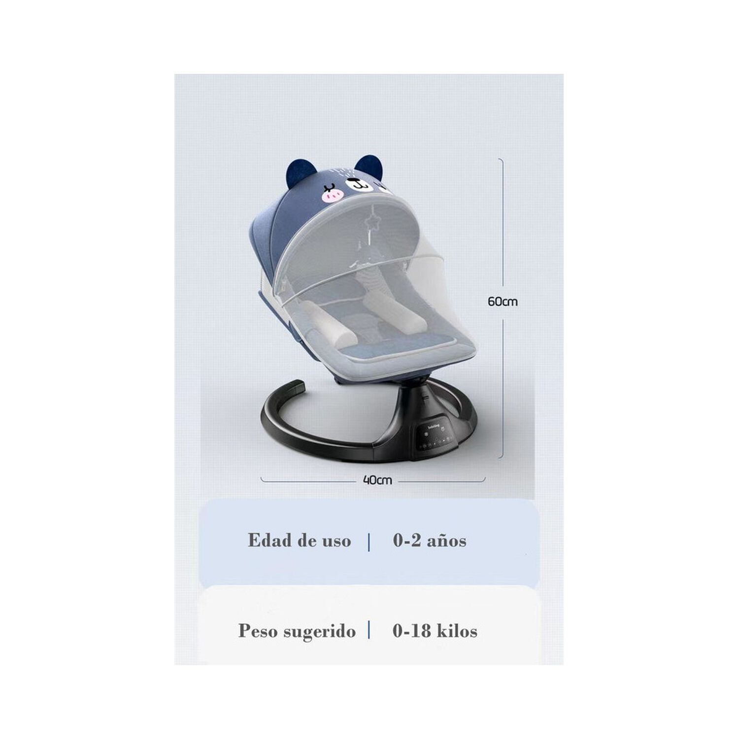 Mecedora El&eacute;ctrica Reclinable Bluetooth Lubabycas Osito image number 13.0