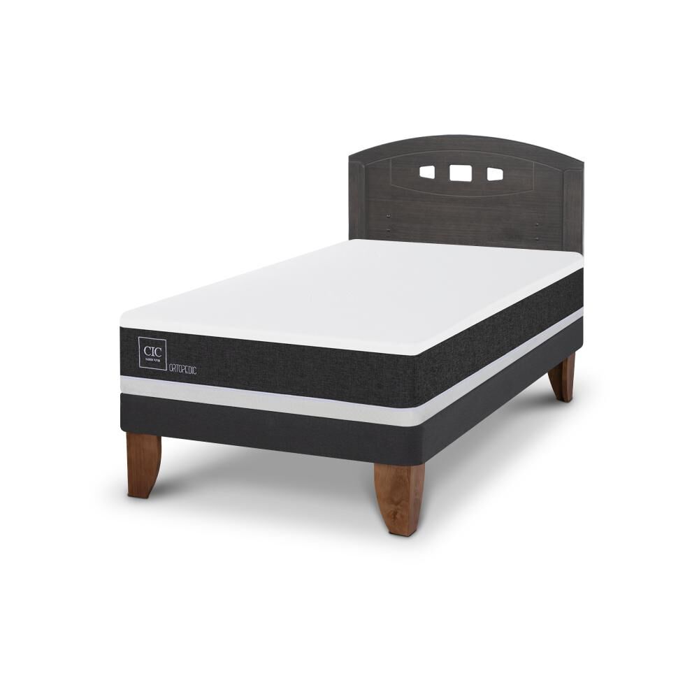 Cama Europea Cic Ortopedic / 1.5 Plazas / Base Normal + Respaldo image number 1.0