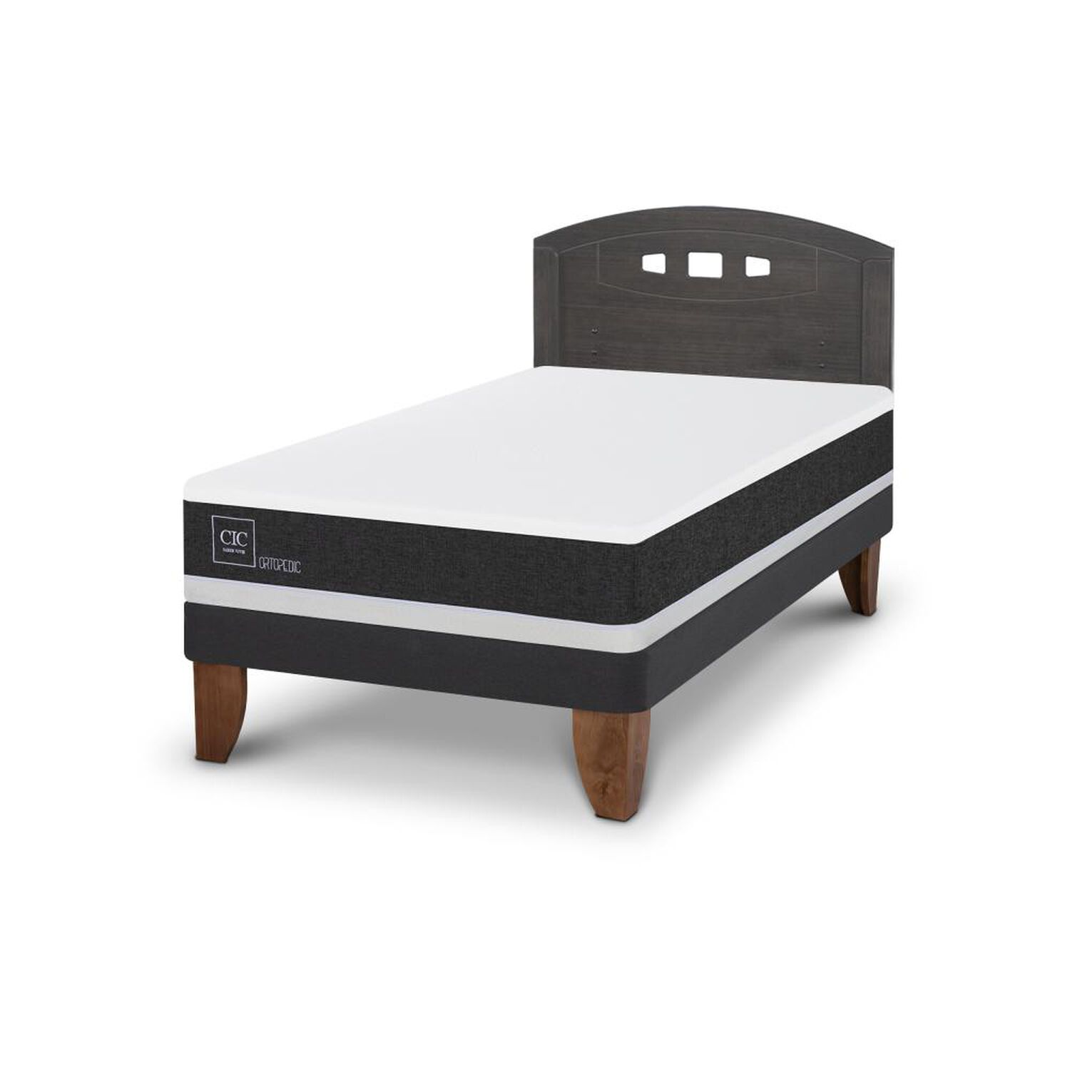 Cama Europea Cic Ortopedic / 1.5 Plazas / Base Normal + Respaldo image number 1.0