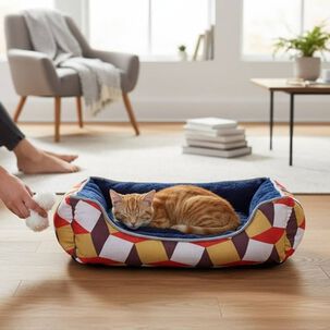 Cama Para Mascotas Espuma - Talla S (tricolor Cafe)