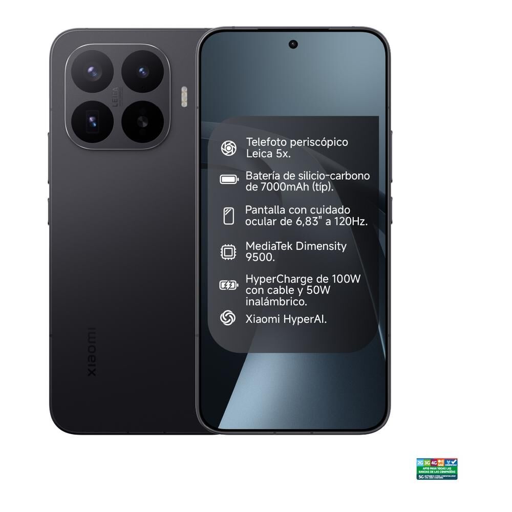 Smartphone Xiaomi 17T Pro / 5G / 512 GB / Negro / Liberado + Parlante Sound Outdoor image number 1.0