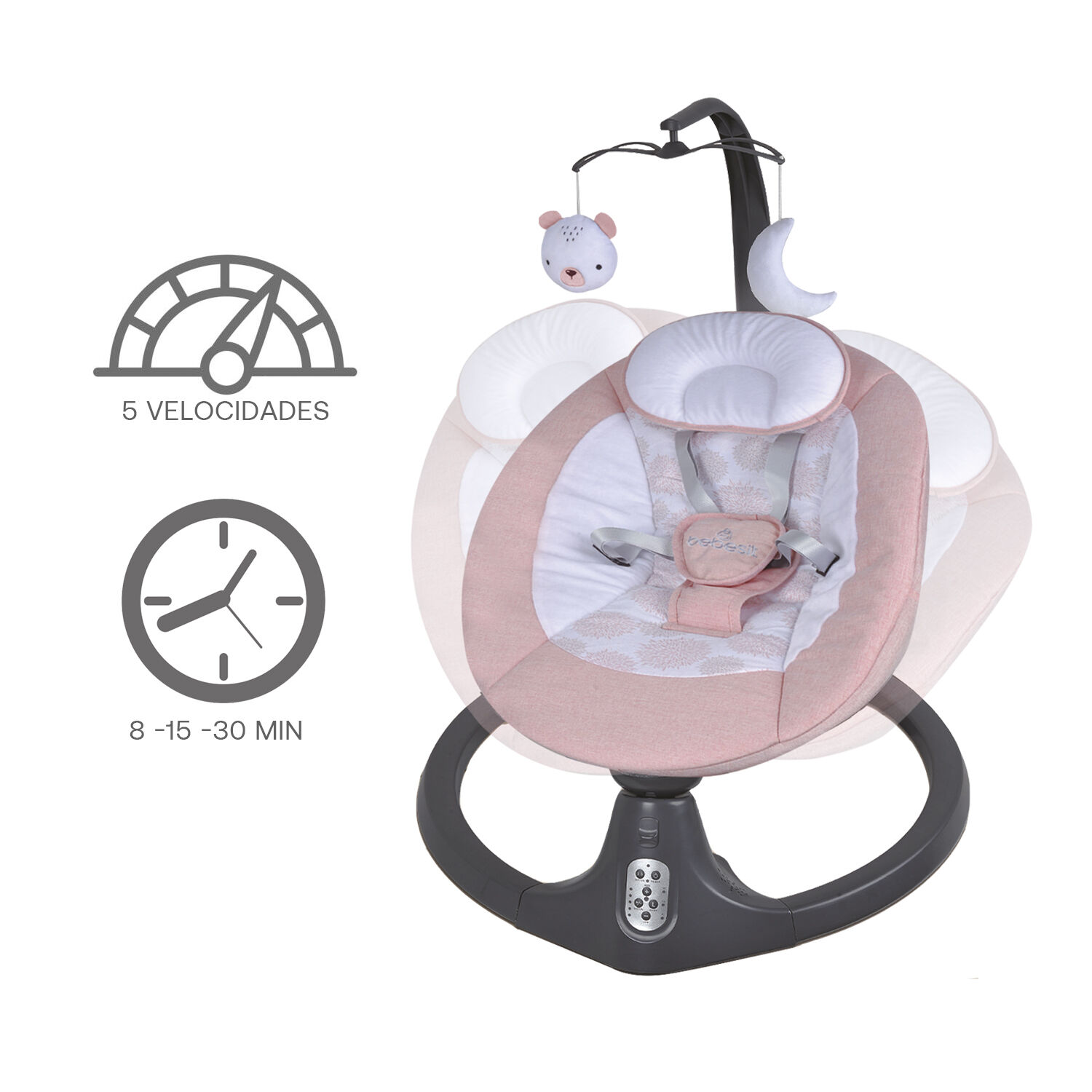 Silla Nido Baby Swing Rosado image number 7.0