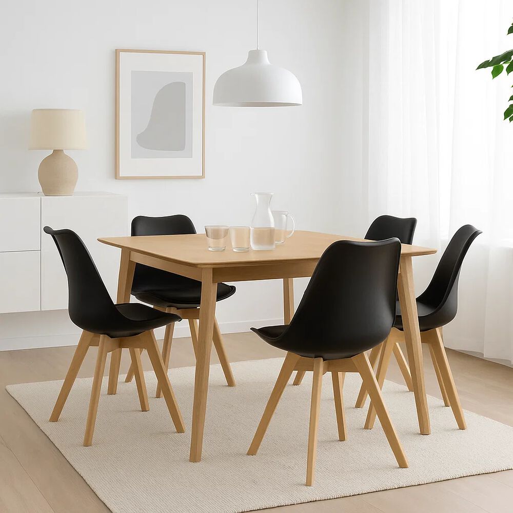 Pack De 4 Sillas Tulip Acolchada Negras image number 1.0