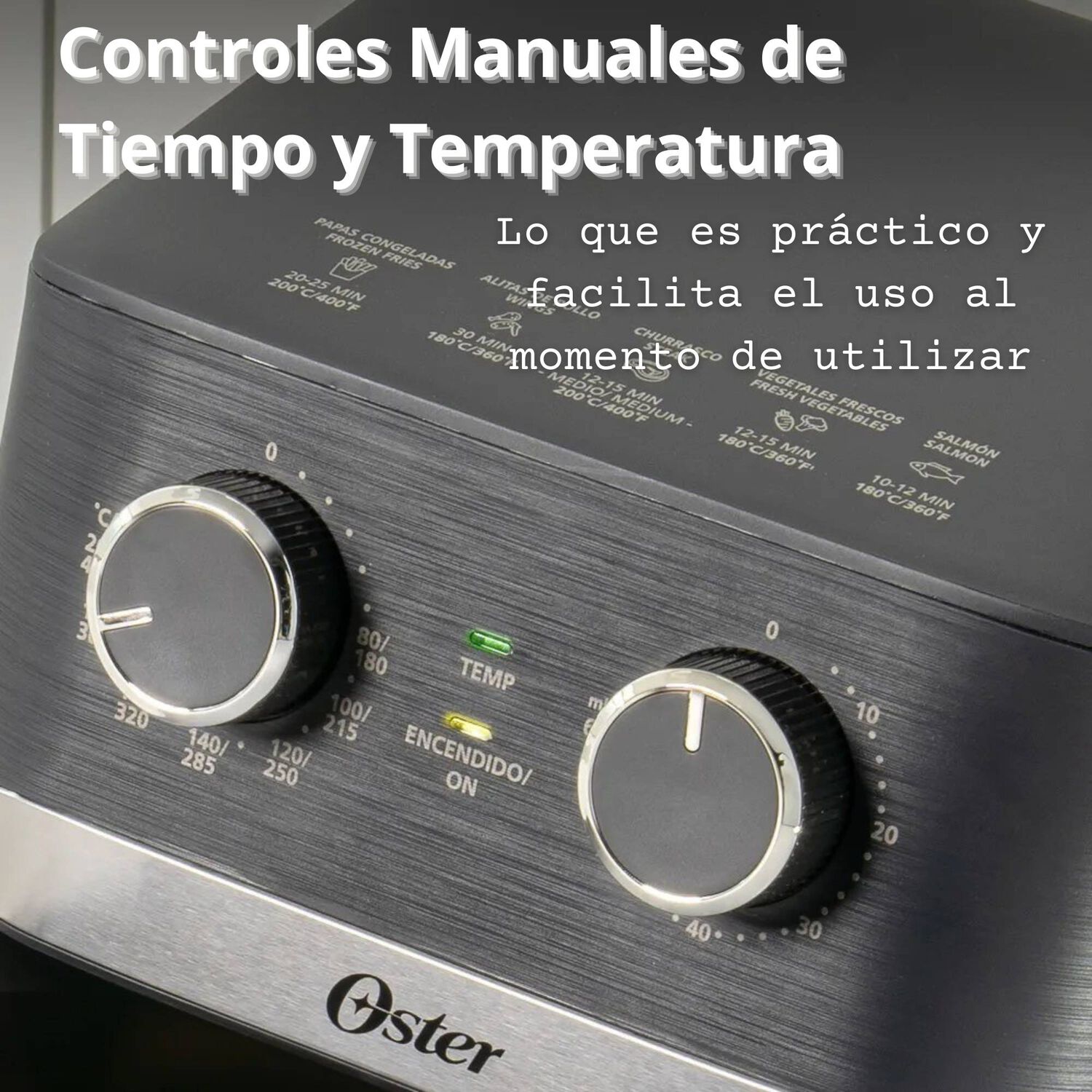 Oster Freidora De Aire Manual, Recubrimiento Oster Diamondforce, 4l De Capacidad, Con Controles De Tiempo Y Temperatura, Ckstaf401mdf + 100 Forros De image number 5.0