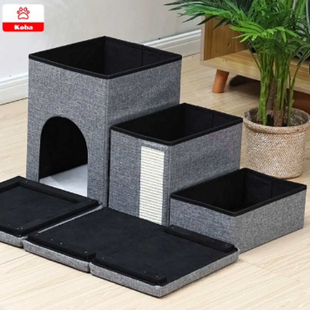 Escalera Mascota Perro Gato Con Almacenamiento Plegable Gris image number 5.0