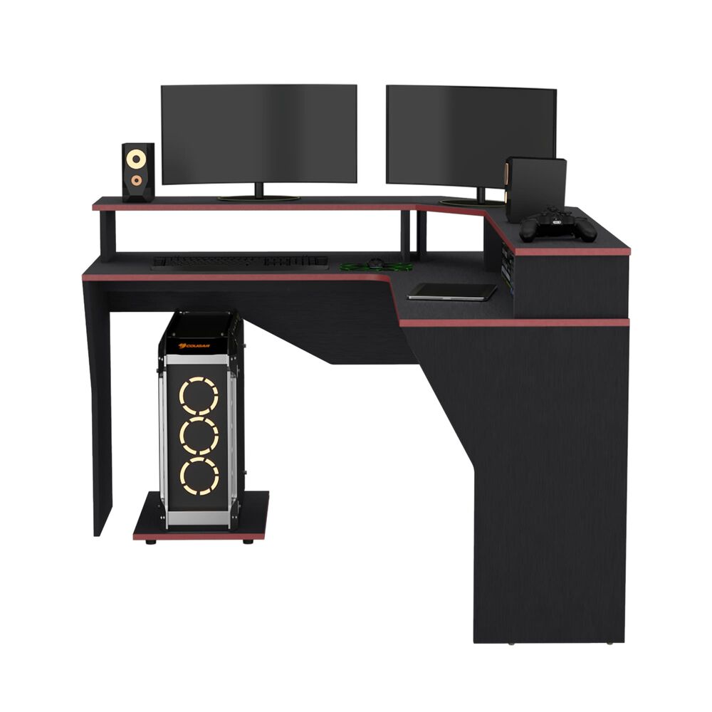 Escritorio Gamer Fm-046n - Negro Canto Rojo image number 2.0