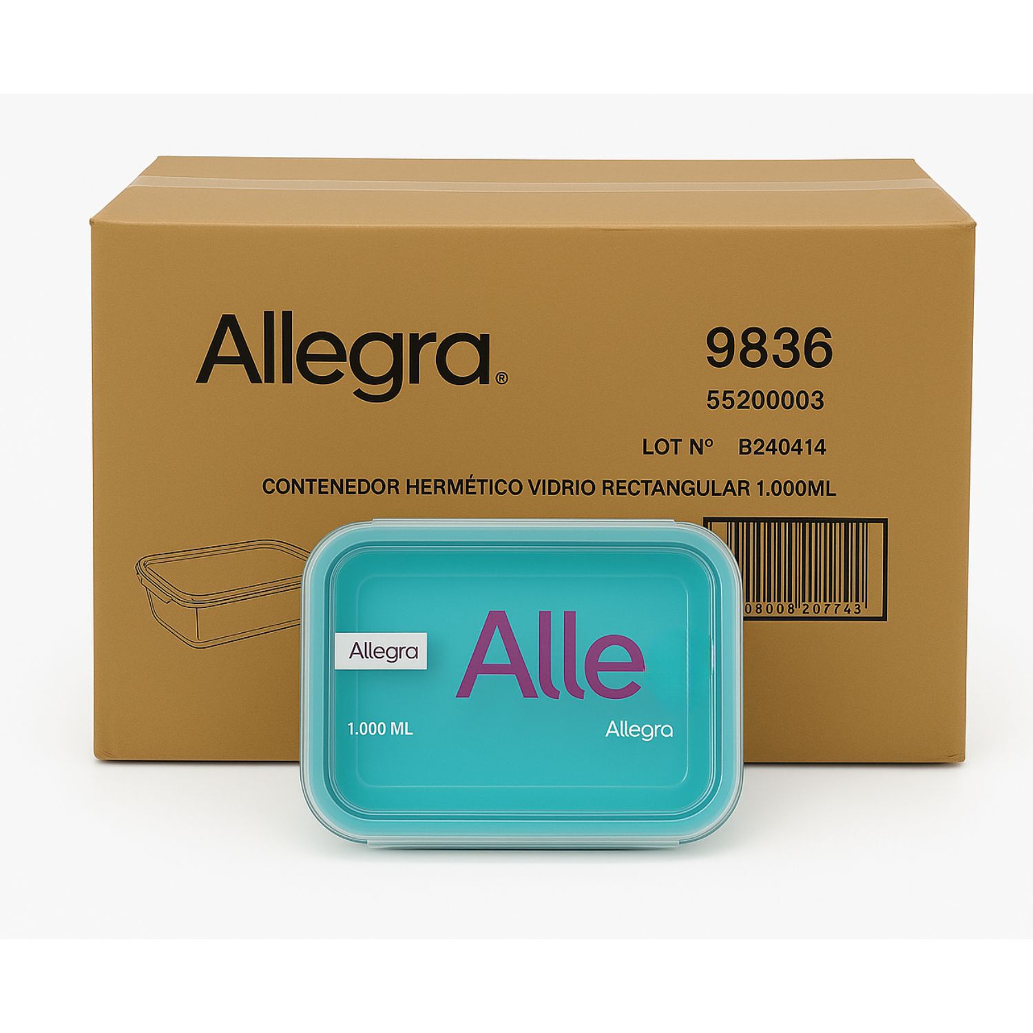 Set 24 Contenedores Hermetico Rectangular 1000ml Allegra image number 0.0
