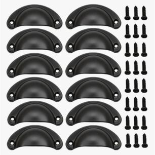 Set 12 Tiradores Para Muebles Negro
