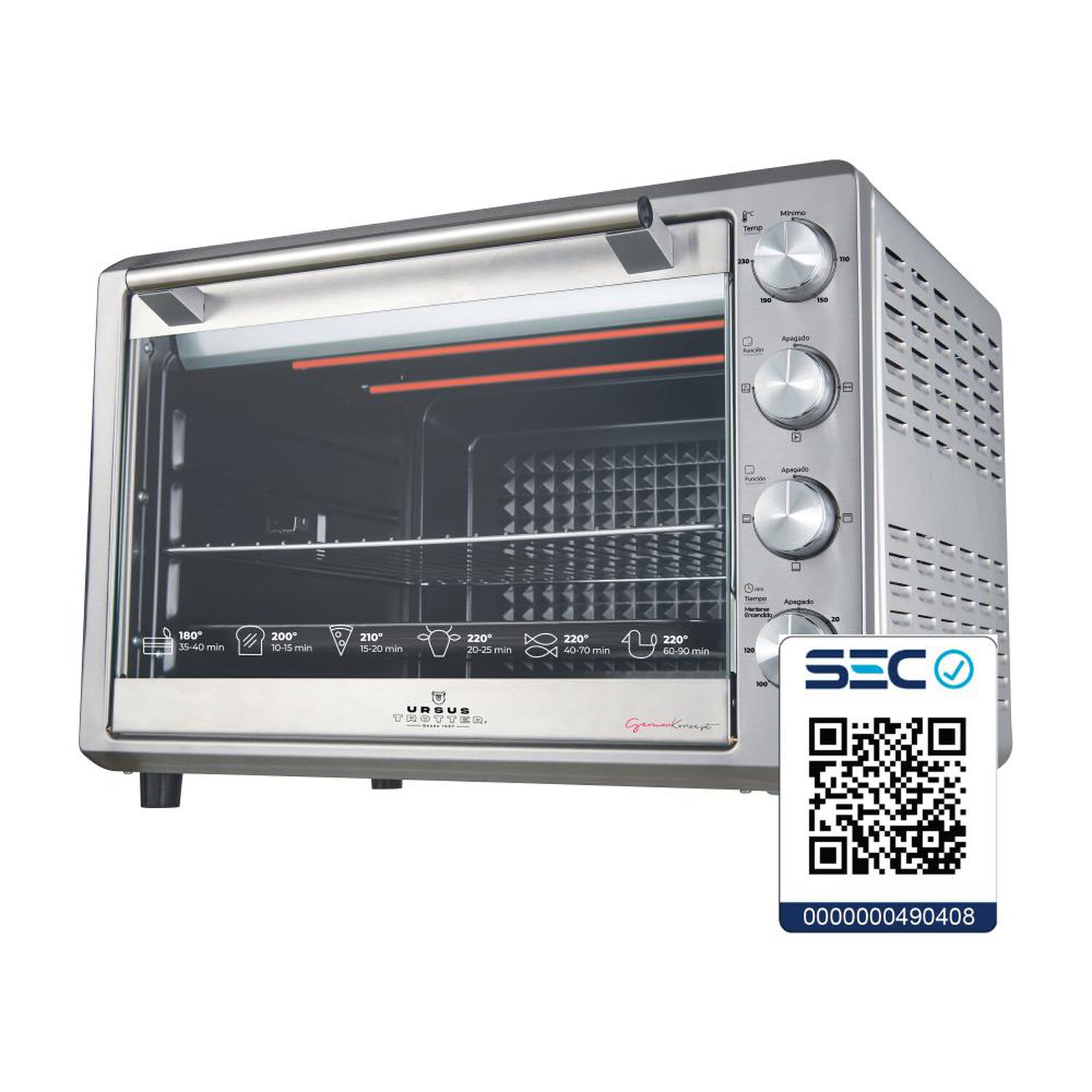 Horno El&eacute;ctrico Ursus Trotter UT-Backofen Pro-i 80l  / 80 Litros / 2200 W image number 8.0