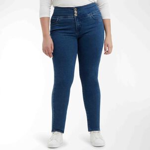 Jeans Talla Grande Tiro Alto Recto Push Up Mujer Sexy Large