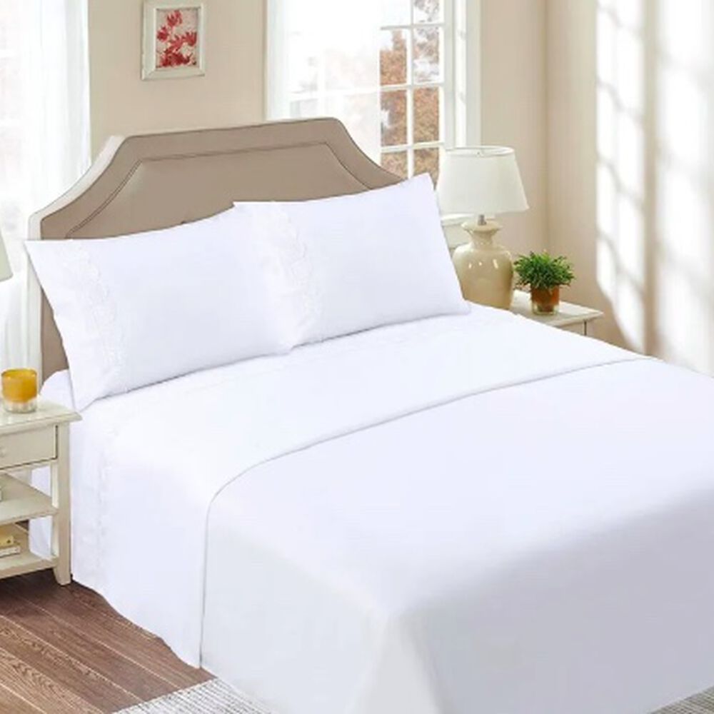 Juego De S&aacute;banas 1.5-188 Hilos Blanco image number 1.0