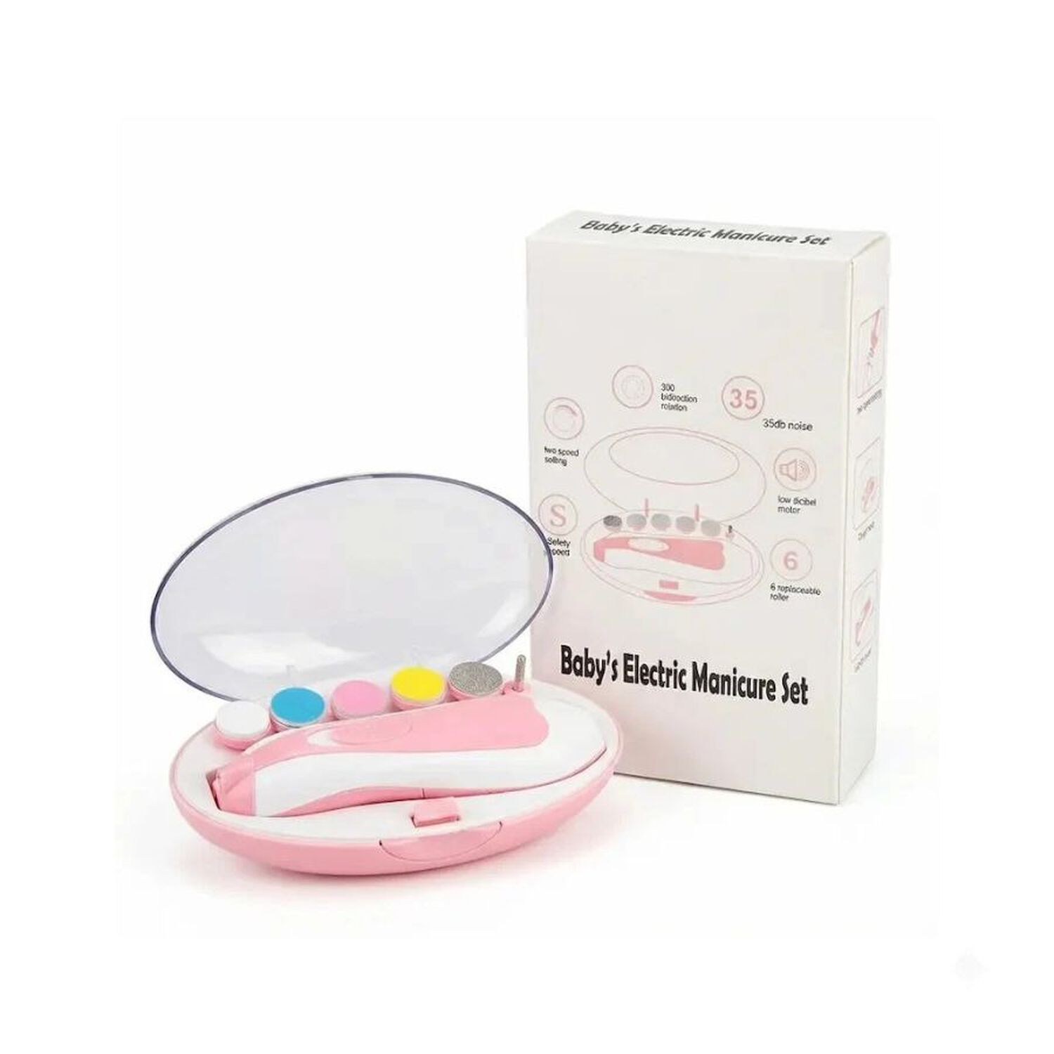 Kit De Manicura El&eacute;ctrico Para Beb&eacute; Cortau&ntilde;as Seguro 6en1 image number 0.0