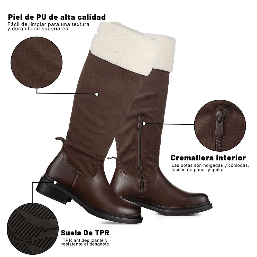 Bota Larga Mujer Moda Gamuza Con Felpa Vintage Weide Czy601 image number 9.0