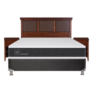 Box Spring Cic Ortopedic / 2 Plazas / Base Normal + Set De Maderas