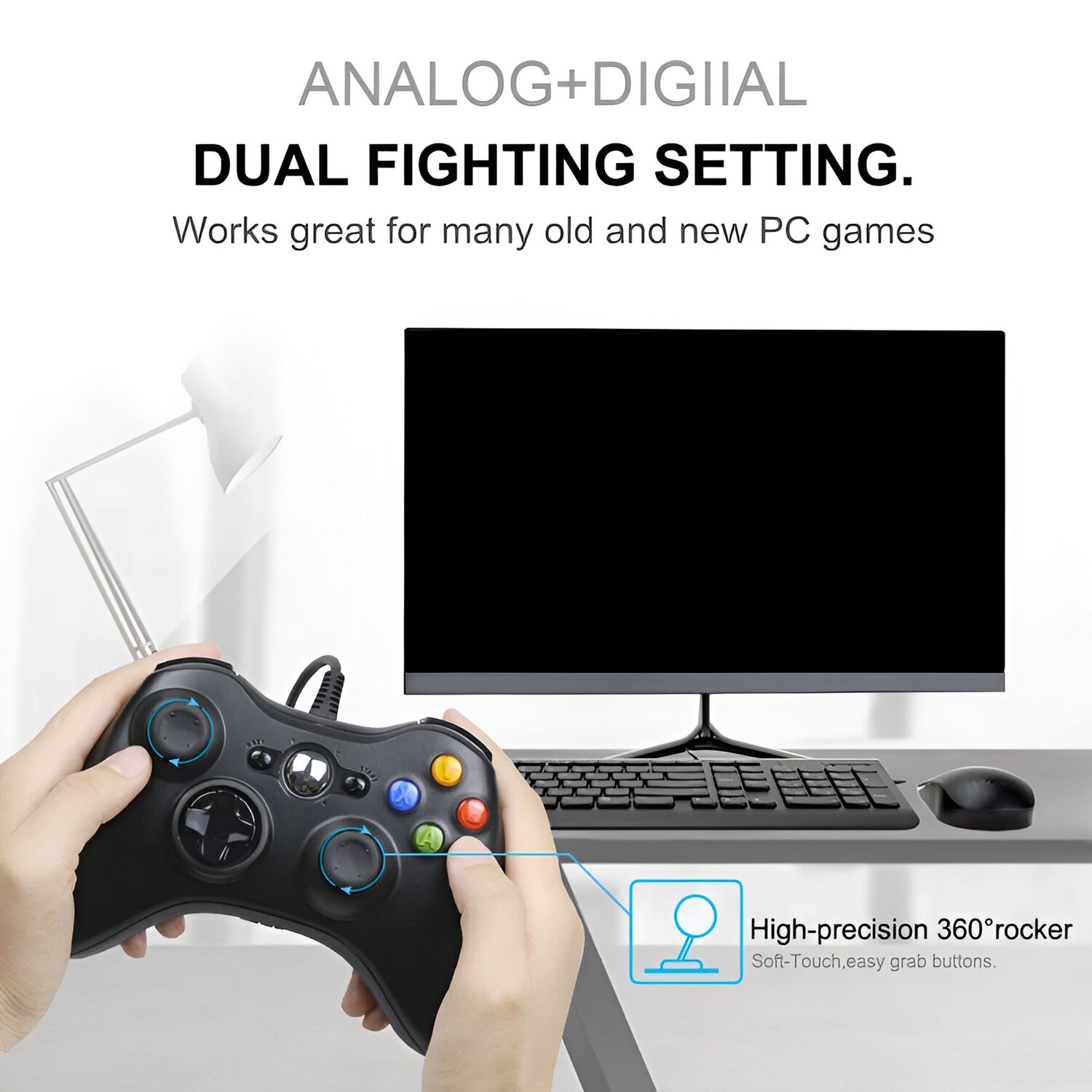 Joystick Usb Para Xbox 360 & Pc Wired Edition X-360 Black image number 6.0