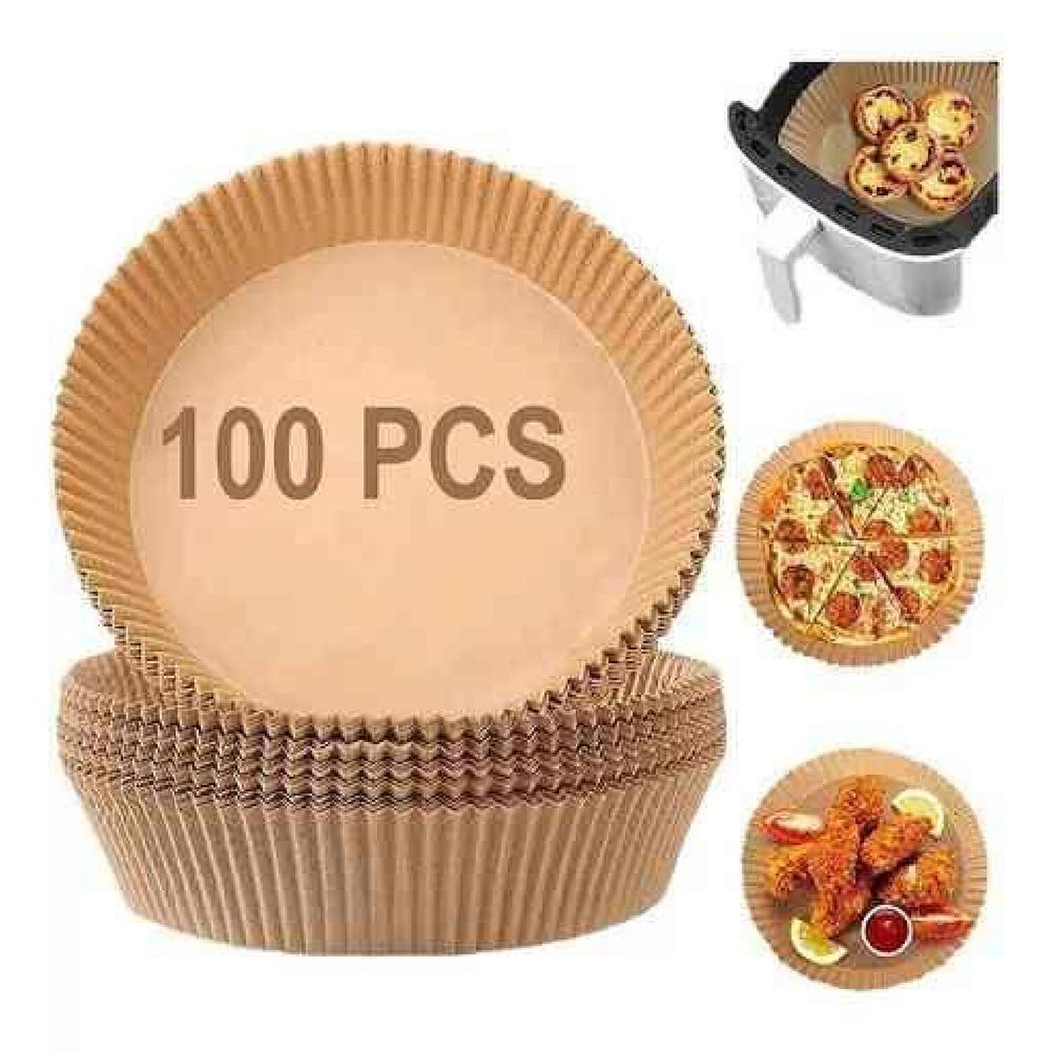 Forros Desechables Antiadherente Freidora 100 Pcs Air Fryer image number 0.0