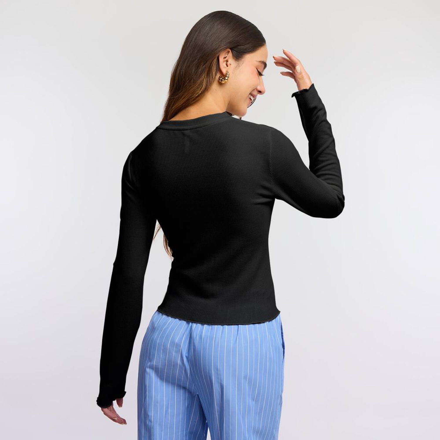 Polera Regular Manga Larga Cuello Redondo Mujer Freedom image number 1.0