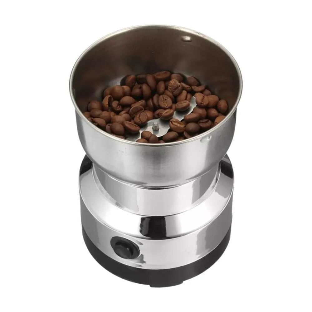 Moledor El&eacute;ctrico De Caf&eacute; + Cafetera Italiana Greca 9 Tazas Color Gris image number 2.0