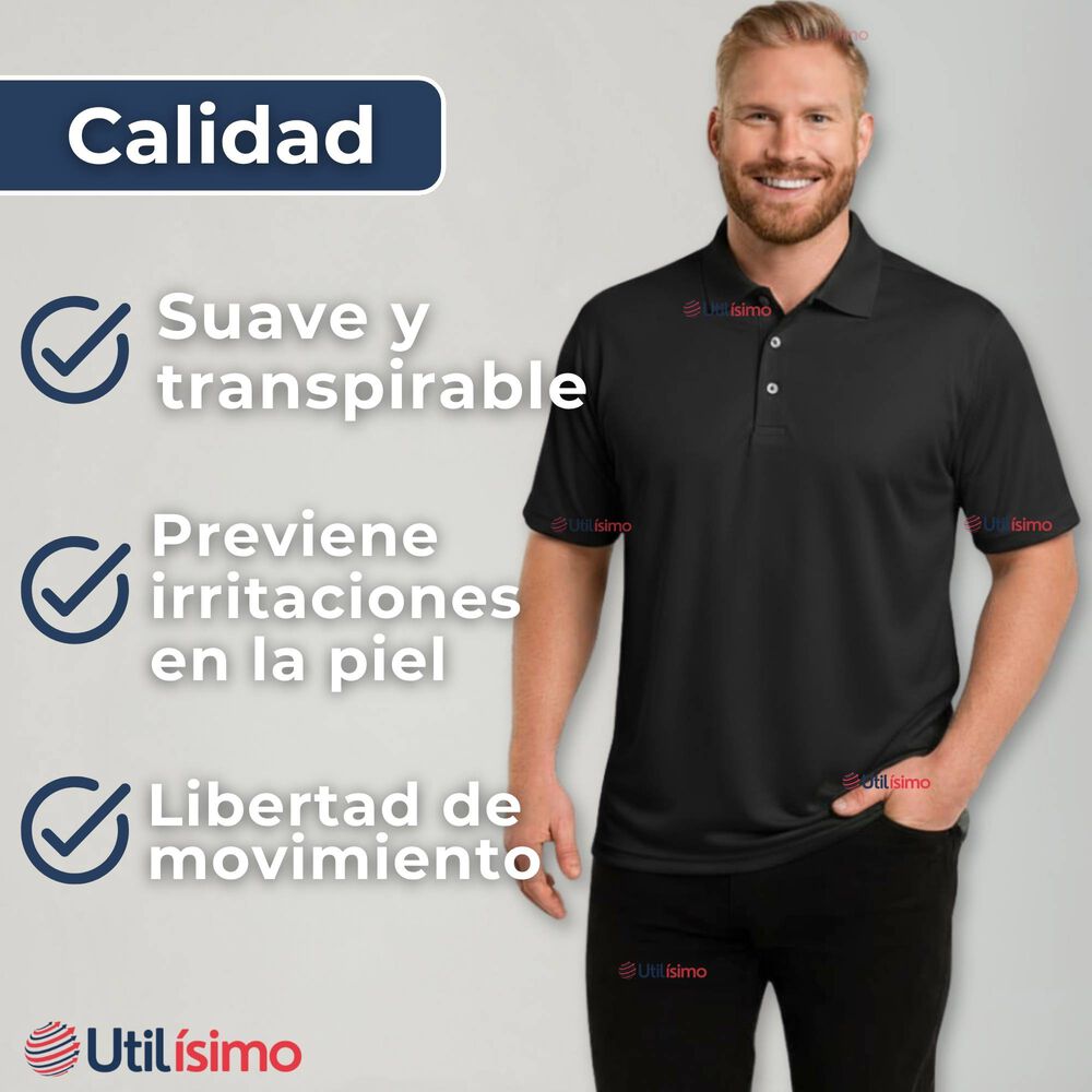 Polera Pique Premium 200g Manga Corta 100% Algod&oacute;n Textura Suave Chemise Negro Hombre image number 7.0