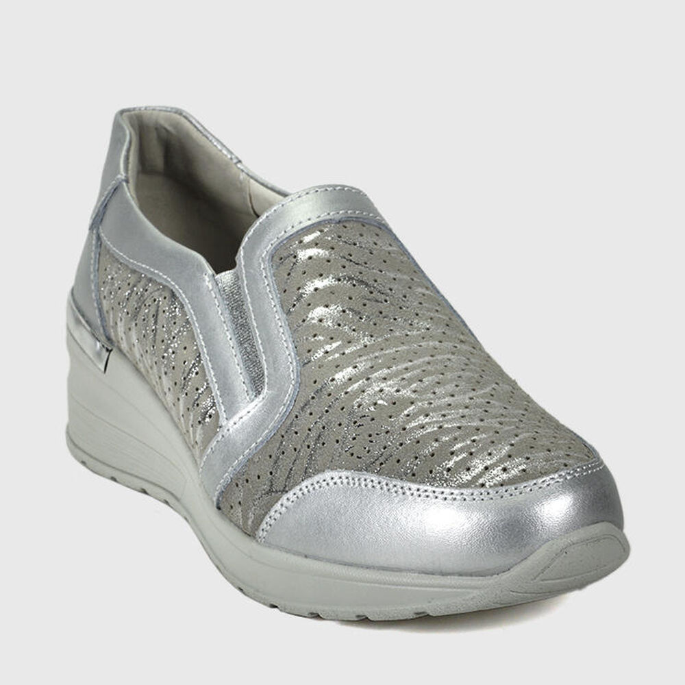 Zapatilla Cuero Josefina Plateado image number 3.0