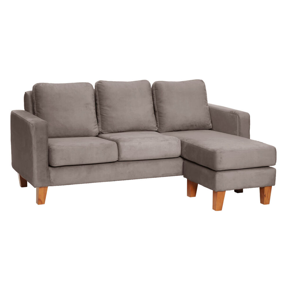 Seccional Venecia Intercambiable Tela Velvet Gris image number 2.0