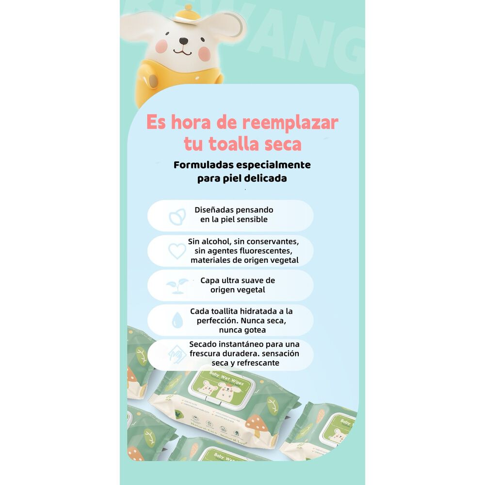 Toallitas H&uacute;medas Con Tapa Pack 12x80 Unidades Lubabycas image number 1.0