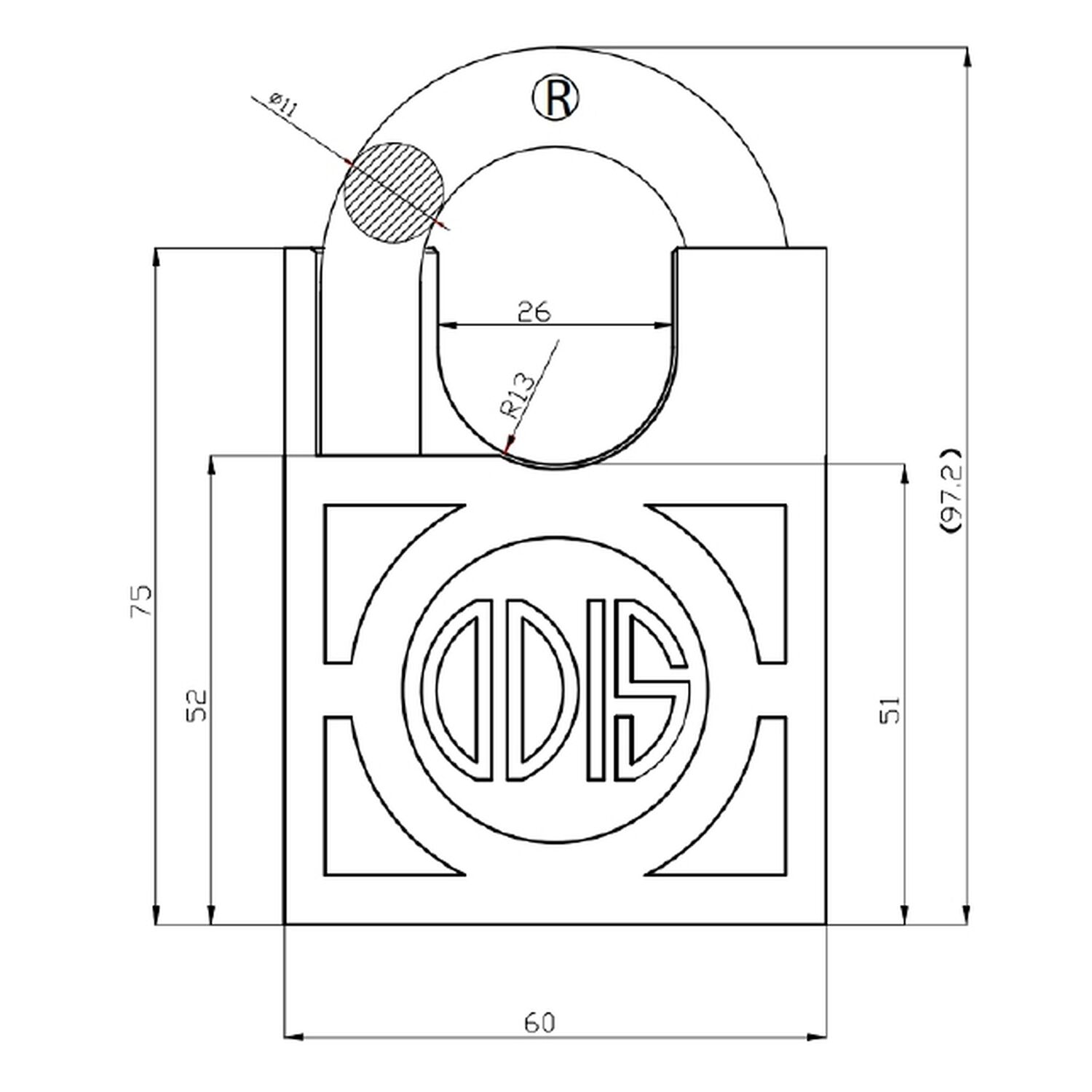 Candado Odis 360s Hombros 60mm image number 3.0