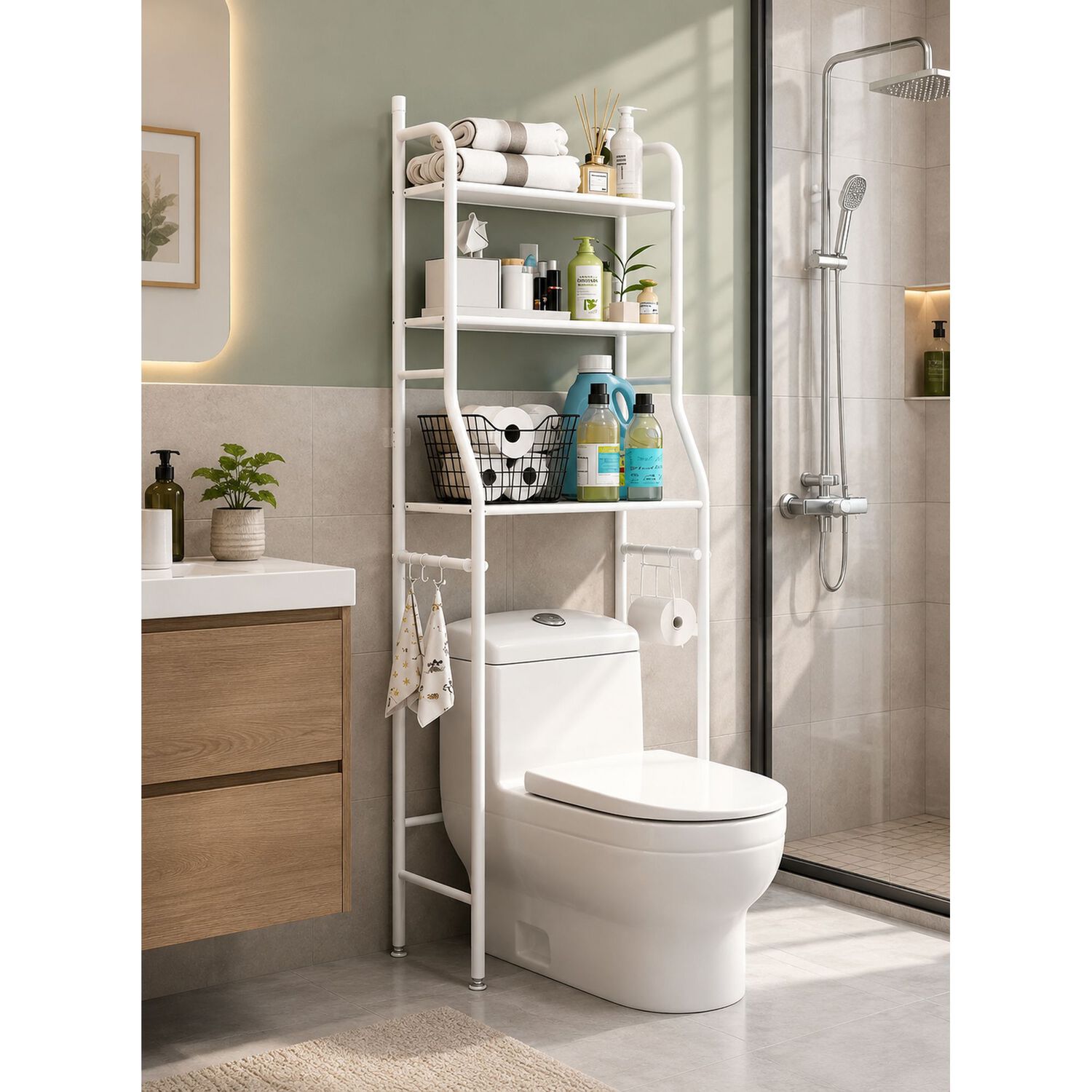 Estante Organizador De Ba&ntilde;o 3 Niveles Multifuncional image number 5.0