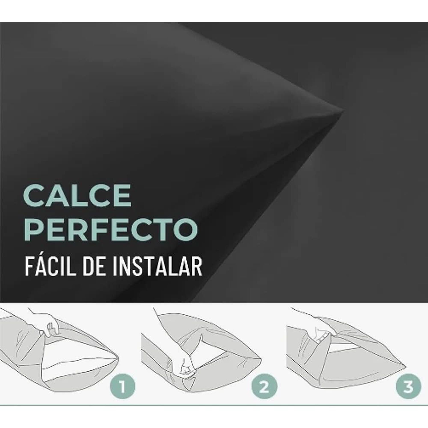 Funda Almohada Satin 100x50 Cm Gris image number 2.0