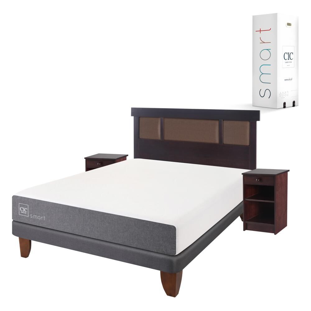 Cama Europea Cic Smart / 2 Plazas / Base Normal + Set De Maderas image number 0.0